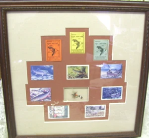 Vintage Kentucky Trout with Fishing Lure Framed Stamps 1981 - 1990 KY - Picture 1 of 6