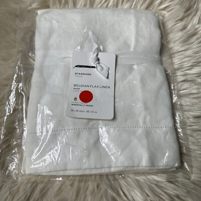 West Elm Standard Sham Belgian Flax Linen White NEW 011 - Image 1 of 2