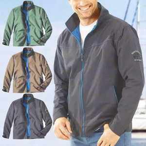 Mens Windbreakers Rain Jacket Waterproof Casual Plain Top Full Zip Coat S - 3XL - Picture 1 of 12