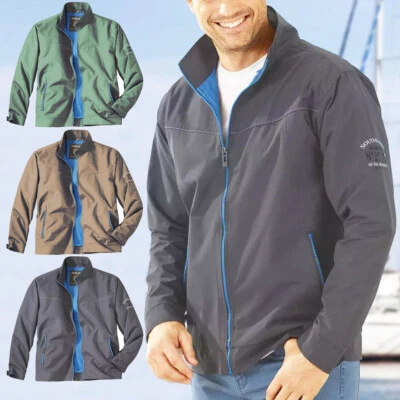 Mens Windbreakers Rain Jacket Waterproof Casual Plain Top Full Zip Coat S - 3XL - Image 1 of 4