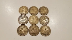 Complete Set Of France 50 Centimes, 1921 To 1929, Km #884 - Picture 1 of 4