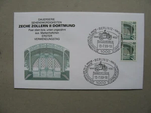 GERMANY BERLIN, cover 1st-day of use 1989, pair from booklet, jugendstil house - Picture 1 of 1