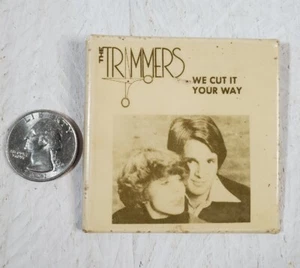 Vintage The Trimmers Hair Salon Button Pin Pinback 2.5" - Picture 1 of 3