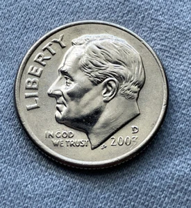 2003 D Roosevelt Dime UNC-FB, DDO/DDR, Fettgefüllte Matrize, #DI-002 - Bild 1 von 4