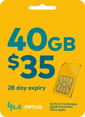 Optus Prepaid Mobile Phone 4G 5G Nano, Micro SIM Card Australian $35 Starter Kit - Image 1 of 2