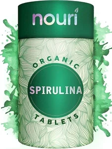 NOURI Organic Spirulina Tablets 500mg (x 1000) Supports Immune System BBD 12/24