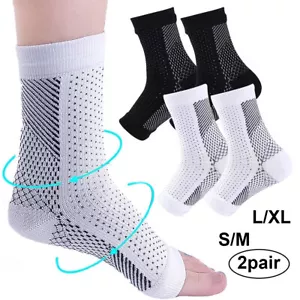 Paar Kompressionsstrümpfe Socken Knöchelbandage Fussbandage Sprunggelenk Bandage - Bild 1 von 13