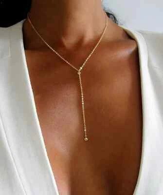 5MM IGI Certified Lab Grown Diamond Drop Lariat Necklace 16" to 18" 925 Silver - Image 1 of 4