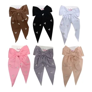 Cute Pearl Hair Bow 10pc in Multiple Colors - Picture 1 of 1