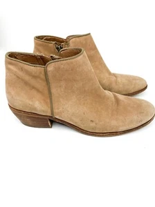 Scarpe stivaletti Sam Edelman Petty in pelle di castagno marrone chiaro con zip alla caviglia - Foto 1 di 7