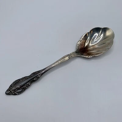 Cuchara de bayas Oneida Community Silver Artistry 1965 plateada con cáscara de azúcar 5,75" Foto 1 de 4