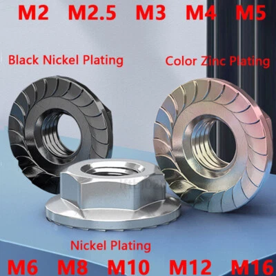 Sperrzahnmutter Flanschmutter M2 bis M16 Bundmutter DIN 6923 Verzinkt/Vernickeln - Bild 1 von 4