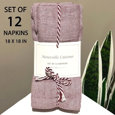 Новый NOUVELLE кухни салфетки (12) фиолетовый зелье диагональная полоса 18 X 18 - Изображение 1 из 4