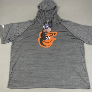 Camisa Baltimore Orioles Para Hombres 5XL Gris Logo Pullover con Capucha Manga Corta Puntadas - Imagen 1 de 9