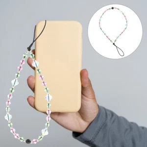Cell Phone Hanging Rope Beads Keychain Lanyard Phone Wristlet Charm - Zdjęcie 1 z 12