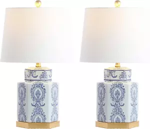 Lighting Collection Bodin Blue/ White 23-Inch Bedroom Living Room Home Office De - Picture 1 of 8