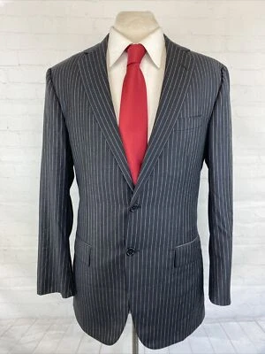 Blazer Paul Stuart para hombre gris oscuro y blanco a rayas 40R $1,195 Foto 1 de 4