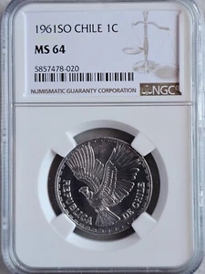 Chile 1 Centesimo 1961SO NGC MS 64 - Picture 1 of 2