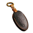 Black Leather Key Fob Case Cover Chain Ring Fit For Hyundai Ioniq 6