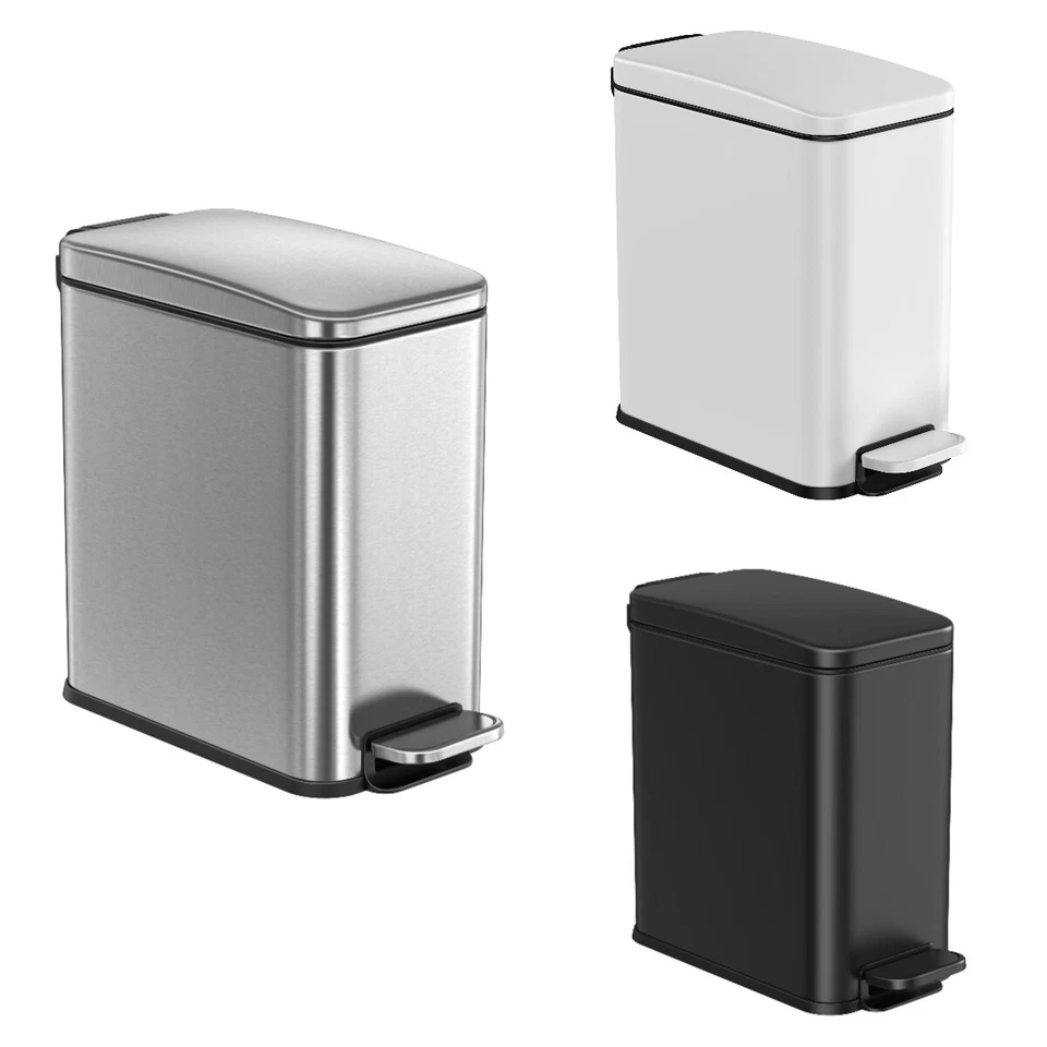 SONGMICS Kosmetikeimer 10 Liter, Mülleimer Bad, mit Deckel, Tretmülleimer - Bild 1 von 1
