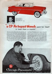 1954 Chicago Pneumatic Air Impact Wrench Original Print Ad w/ Chevy 210 Deluxe - Picture 1 of 1