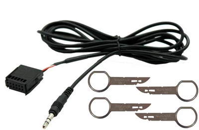KIT CAVO AUX IN Mp3 Ford 2004> Fiesta Focus Fusion C-Max S-Max TASTO AUX a VISTA - Immagine 1 di 2