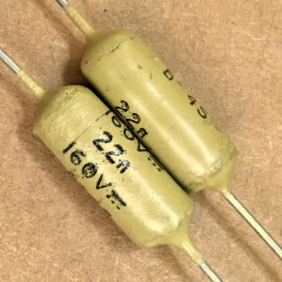 2 Condensateurs MULLARD MUSTARD C296 NOS 22nF - 160V - 0.022uF - 22000pF - Photo 1/2