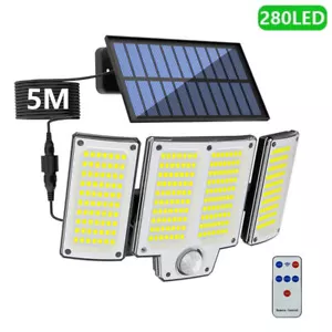 9900000lm LED Solar Street Lights Security Flood Lamp Motion Sensor Outdoor Wall - Picture 1 of 13