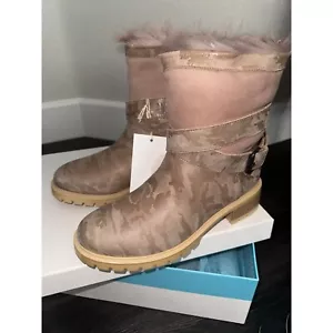 NEU! ROSS & SNOW Emilina Pink Camo Lammfell gefüttert wetterfest Motorradstiefel - Größe 8 - Bild 1 von 11