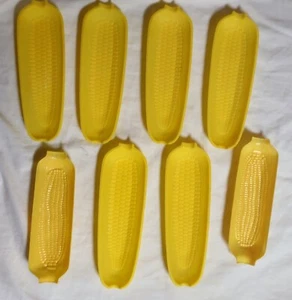 Corn On The Cob Trays 9.5”L x 3”W x 1.3”H - Set of 8 Yellow - Cooking Concepts! - Picture 1 of 10
