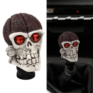 Car Auto Manual Gear Shifter Shift Knob Aluminum Skull Shape Lever Stick Handle - Picture 1 of 14