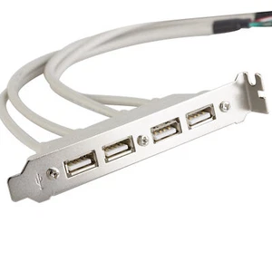 Dual 9pin Motherboard Header to USB 2.0 4-port Expansion Panel PCIe Rear Bracket - Picture 1 of 5