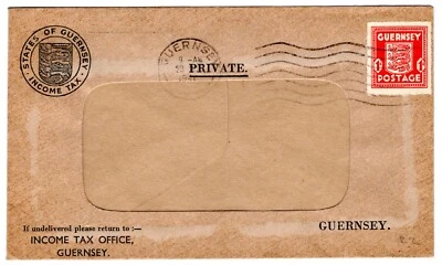 GB Channel Is GUERNSEY WW2 Cover Income Tax Office Official Window E 1941 PE11 - Image 1 of 4