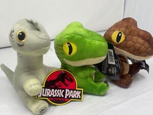 New Jurassic Park Dinosaurs Plush 6" Velociraptor Dominion T-Rex Lot of 3