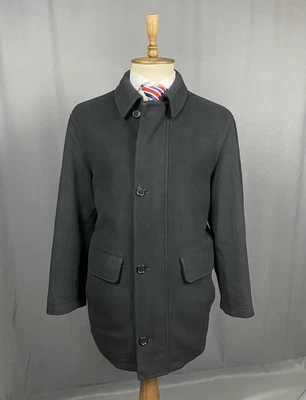 Burberry Men's Black Wool Classic Coat Size 48 - Image 1 of 4