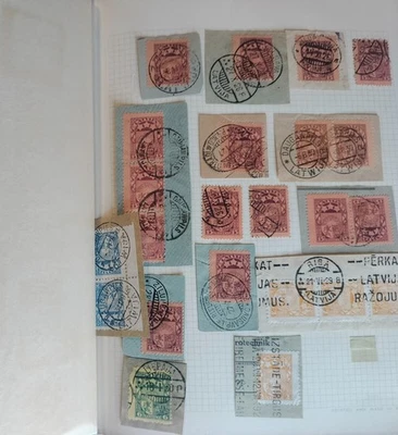 Estampillas de Letonia usadas colección de cancelaciones de ciudades Foto 1 de 4