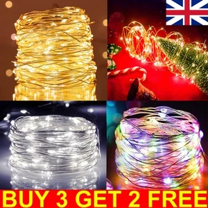 20/30/50 LED Battery Micro Rice Wire Copper Fairy String Lights Party Xmas Decor - Picture 1 of 25
