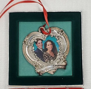 Reed & Barton Our 1st Christmas 1997 Heart Shape Silver Plate Frame Ornament NOS - Picture 1 of 4