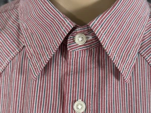 Guess Shirt Mens Large Short Sleeve Slim Fit Button Up striped pattern 2 pockets - Picture 1 of 10