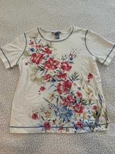 Vintage Koret Womens Multicolor Floral Casual T Shirt Size Small - Picture 1 of 5