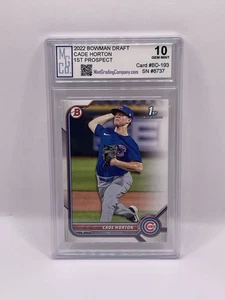 Cade Horton 2022 Bowman Draft 1st Bowman Prospect Graded MGCo. Gem Mint 10 - Bild 1 von 1
