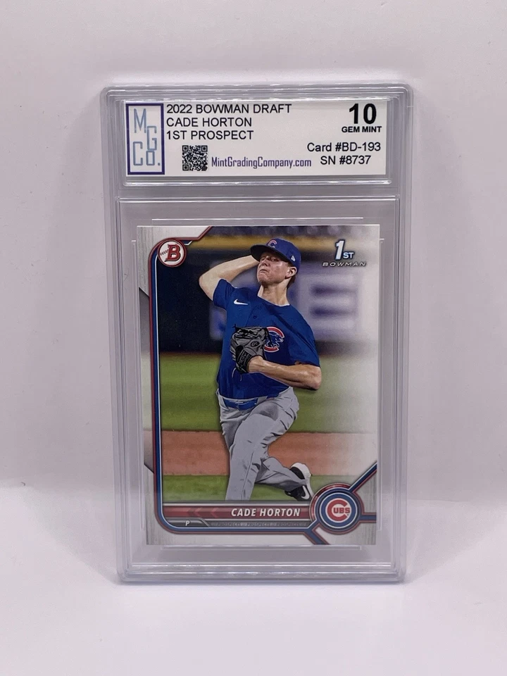 Cade Horton 2022 Bowman Draft 1st Bowman Prospect Graded MGCo. Gem Mint 10 - Image 1 of 1