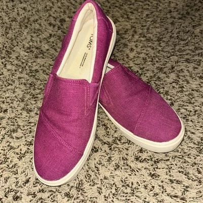 Zapatillas sin cordones Toms Fushia de lona para mujer Foto 1 de 4