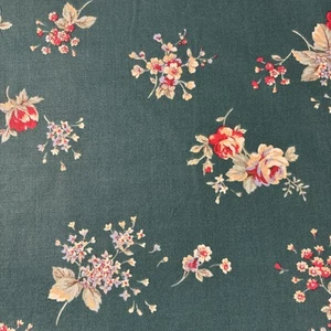 "De colección Joan Kessler Concord Tela de Algodón Rosa Floral Sobre Verde 2 Yardas 44"" W" - Imagen 1 de 11