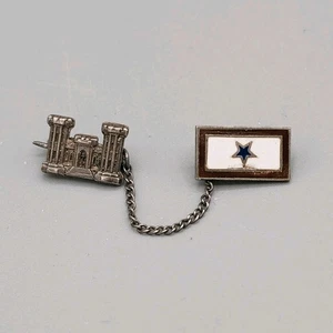 WW2 Sterling Silver Enamel Homefront US Corps of Engineers Son in Service Pins - Picture 1 of 4