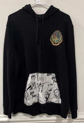 Tek Gear Harry Potter Hombre’s Grande Negro Polar Sudadera con Capucha Escudo de Hogwarts Foto 1 de 4