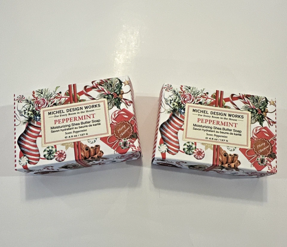 Michel Design Works Peppermint Shea Butter Soap Bar Spearmint Vanilla Eucalyptus