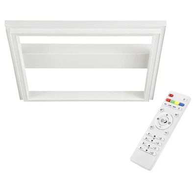 Brilliant Plafonnier LED Pallas Blanc 50x50cm 38W 2660lm RGB Tdc Télécommande - Photo 1/4
