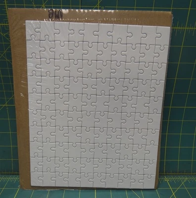 Rompecabezas tradicional blanco en blanco de 8"x10" 100 piezas para escribir crea el tuyo propio Foto 1 de 4