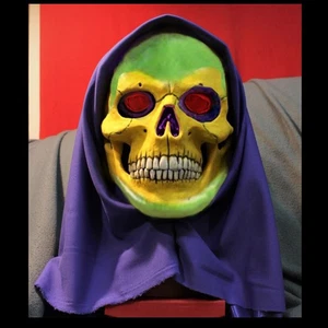 SKELETOR MOTU HE-MAN half latex MASK TOY STYLE KO BOOTLEG Halloween cosplay Art - Picture 1 of 24